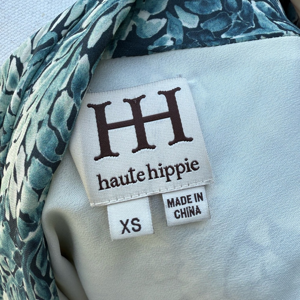 Haute Hippie Silk Draped Back Teal Tank - Picture 3 of 7